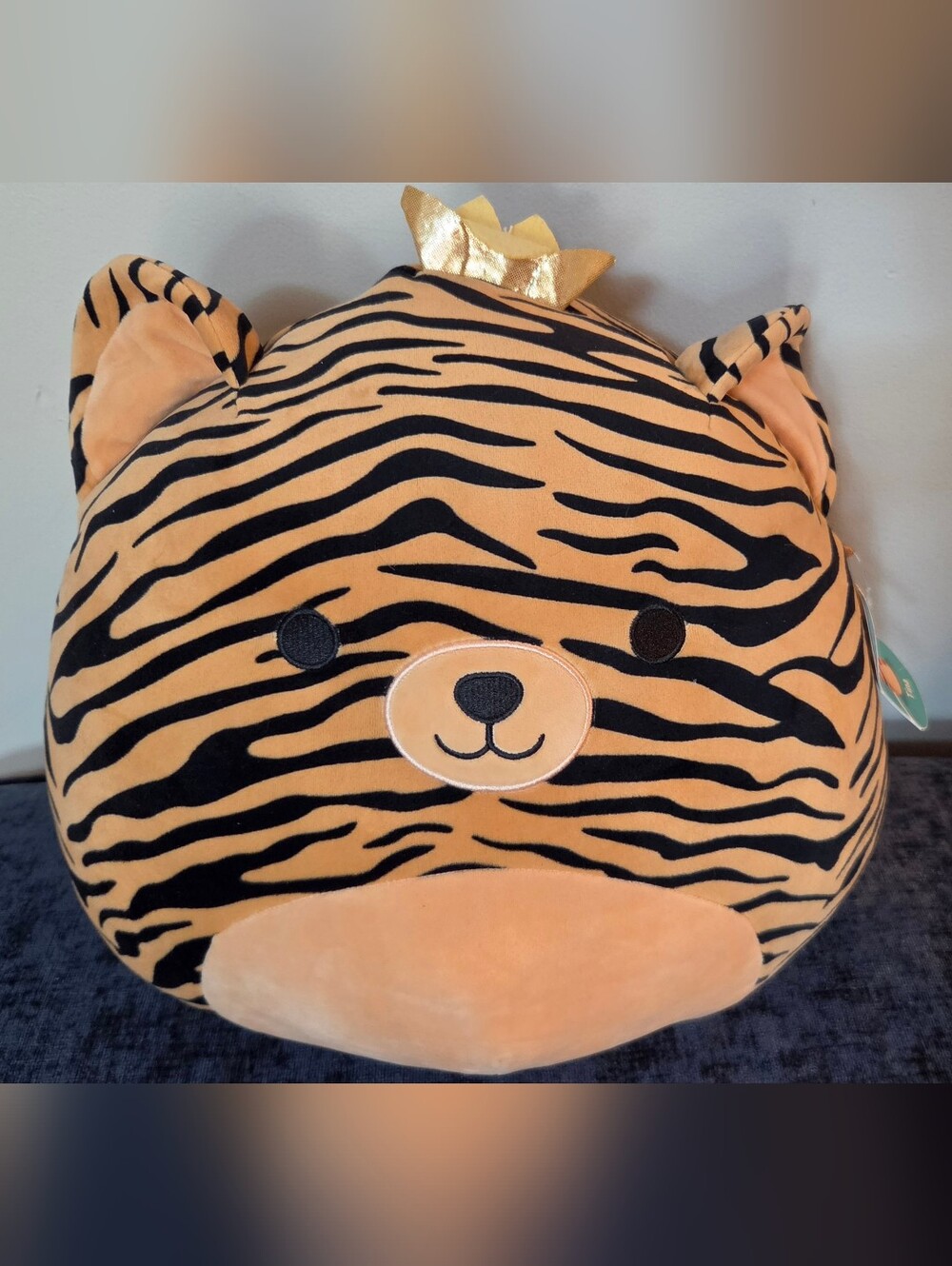 Squishmallow Tiger with Gold Crown - Orange and Black Tina 14 Inch 2022